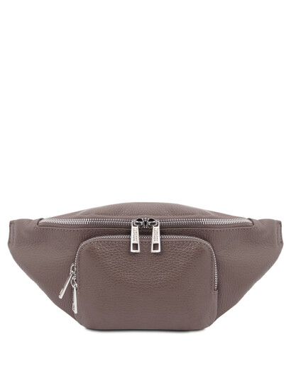 Borseta barbateasca din piele gri Tuscany Leather, Anthony
