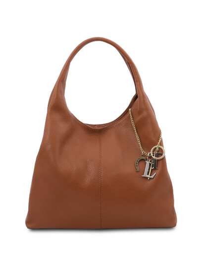 Geanta dama din piele naturala coniac, TL Keyluck