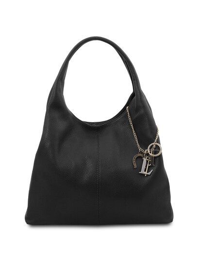 Geanta dama din piele naturala neagra, TL Keyluck