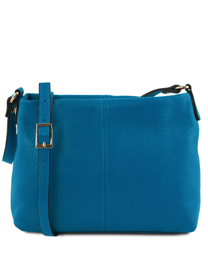 Geanta piele naturala dama Tuscany Leather, albastra