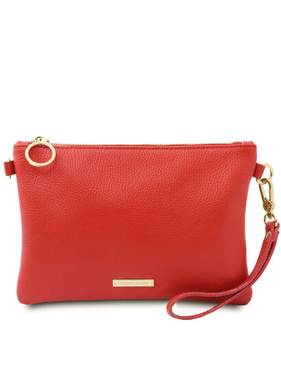 Plic dama din piele naturala corai, TL Bag Soft