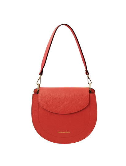 Geanta dama piele corai, Tuscany Leather, Tiche