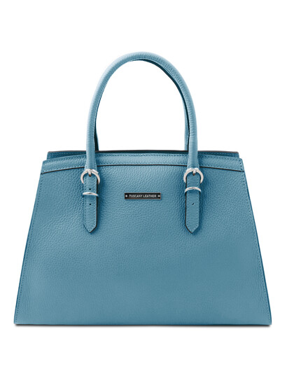 Geanta dama piele albastru azur, Tuscany Leather, TL Bag