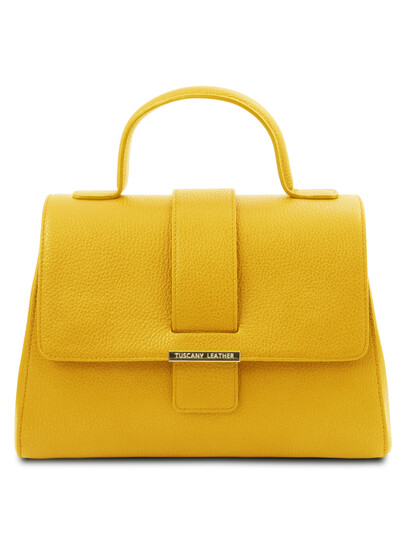 Geanta dama din piele galbena Tuscany Leather, TL Bag