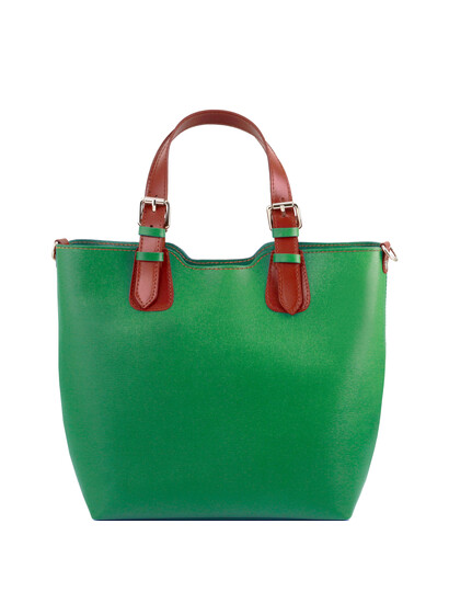 Genti dama | TL Bag - Geanta din piele Saffiano verde - Tuscany Leather