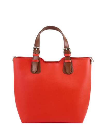 Genti dama | TL Bag - Geanta din piele Saffiano rosie - Tuscany Leather