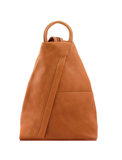 Genti dama | Rucsac din piele cognac - Karine
