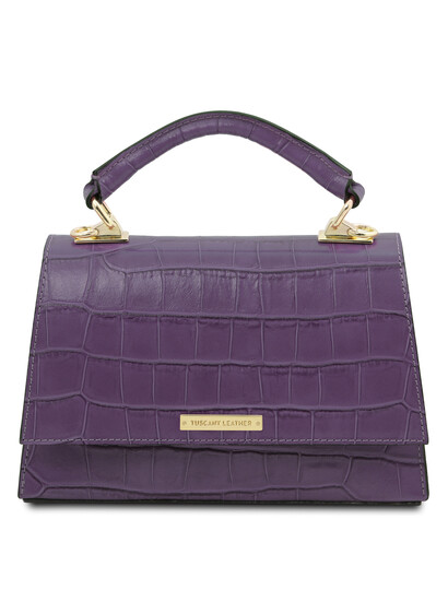 Geanta dama din piele violet croc, TL Afrodite