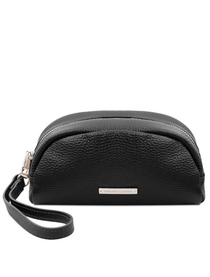 Geanta cosmetica din piele naturala neagra TL Bag Soft