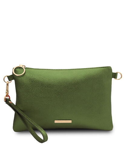 Plic dama din piele verde, Tuscany Leather, Metalic
