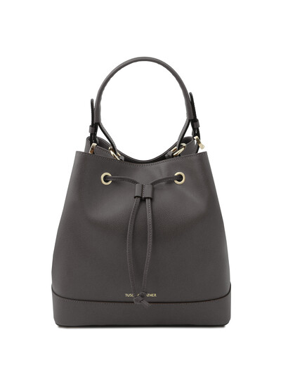 Geanta dama din piele naturala gri, Tuscany Leather, Minerva