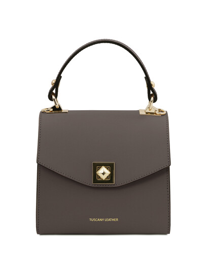 Geanta dama din piele gri, Tuscany Leather, mica