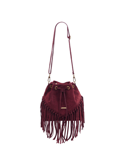 Geanta dama piele naturala bordo TL Bag Suede