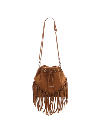 Geanta dama piele naturala coniac TL Bag Suede