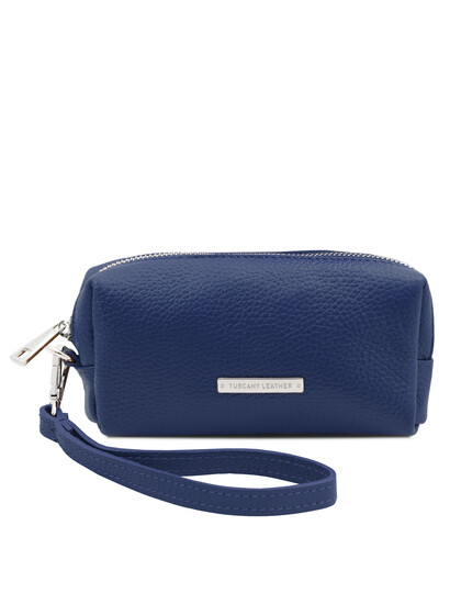 Portfard din piele albastru inchis TL Bag Soft
