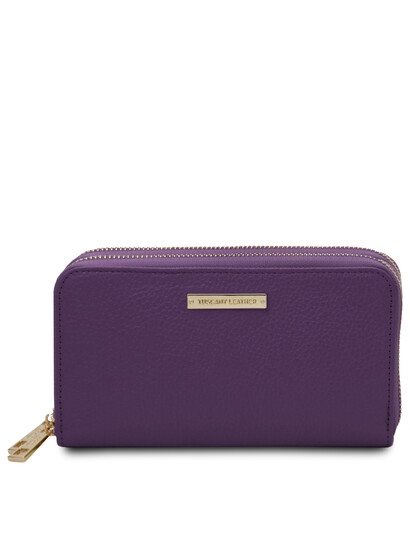 Portofel dama din piele naturala violet, TL Mira