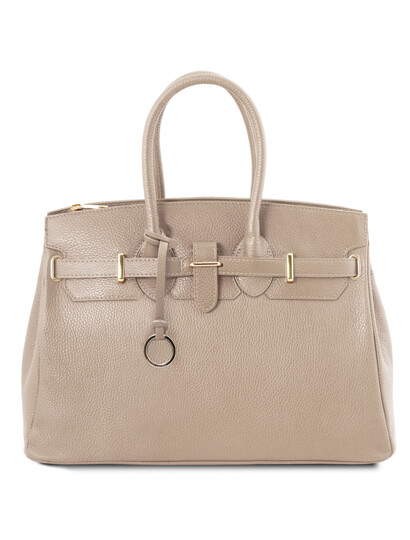 Geanta dama din piele naturala grej deschis TL Bag