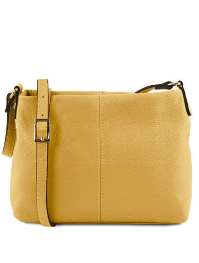 Geanta dama din piele naturala galbena Tuscany Leather