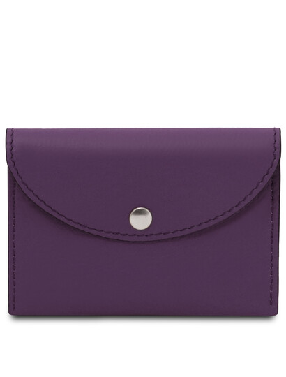 Portcard elegant din piele naturala violet TL