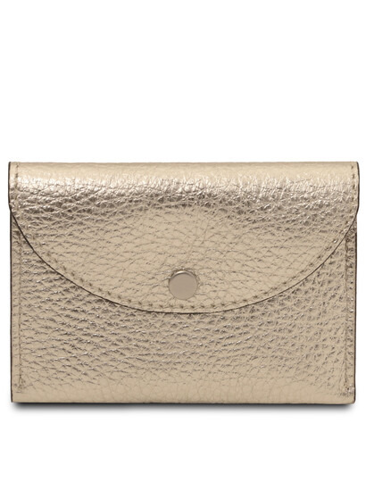 Portcard elegant din piele naturala aurie TL
