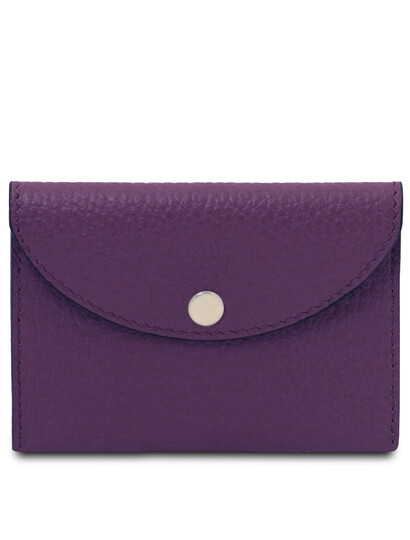 Portcard elegant din piele naturala violet TL