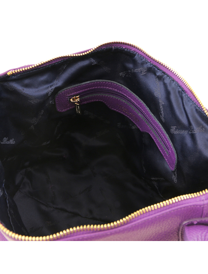 Geanta moderna din piele naturala  Tuscany Leather, purple