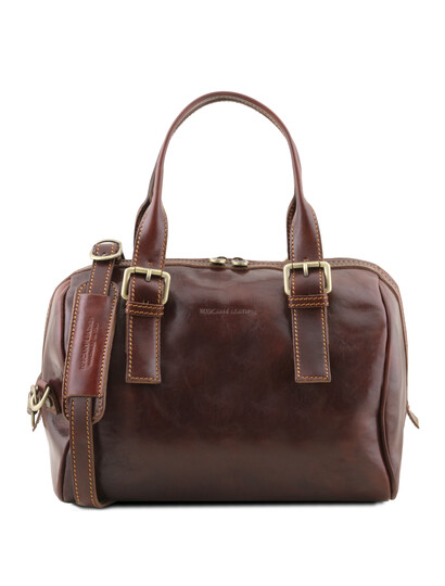 Geanta piele naturala dama Tuscany Leather, maro, Eveline