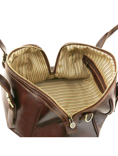 Geanta incapatoare piele naturala  Tuscany Leather, maro, Eveline