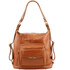 Rucsac dama si geanta de umar 2in1 Tuscany Leather din piele coniac