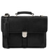 Servieta din piele naturala neagra, Tuscany Leather,  Assisi