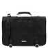 Geanta messenger barbati din piele naturala Tuscany Leather, neagra, Ancona