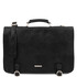 Geanta messenger barbati din piele naturala Tuscany Leather, neagra, Ancona