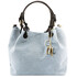 Geanta de umar shopper Tuscany Leather din piele printata bleu Keyluck