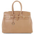 TL Bag Leather handbag with golden hardware Champagne