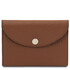 Portcard elegant din piele naturala coniac TL