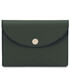 Portcard elegant din piele naturala verde inchis TL