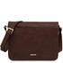 TL Messenger Two compartments leather shoulder bag - Large size Dark Brown