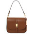 Nausica Leather shoulder bag Cognac