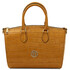 Layla Croc print leather duffle bag Caramel