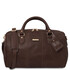 Lisbona Travel leather duffle bag - Small size Dark Brown