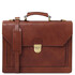 Cremona Leather briefcase 3 compartments Brown