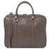 Prato Exclusive Saffiano leather laptop case Dark Taupe