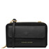Urania Leather wallet/phone holder with strap Black