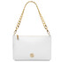 Diva Leather clutch with chain strap White