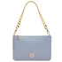 Diva Leather clutch with chain strap Light Blue