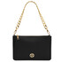 Diva Leather clutch with chain strap Black