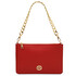 Diva Leather clutch with chain strap Lipstick Red