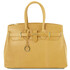 TL Bag Leather handbag with golden hardware Pastel yellow