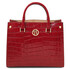 Croque Croc print leather handbag Lipstick Red