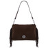 Nomade Suede leather fringe clutch Coffee